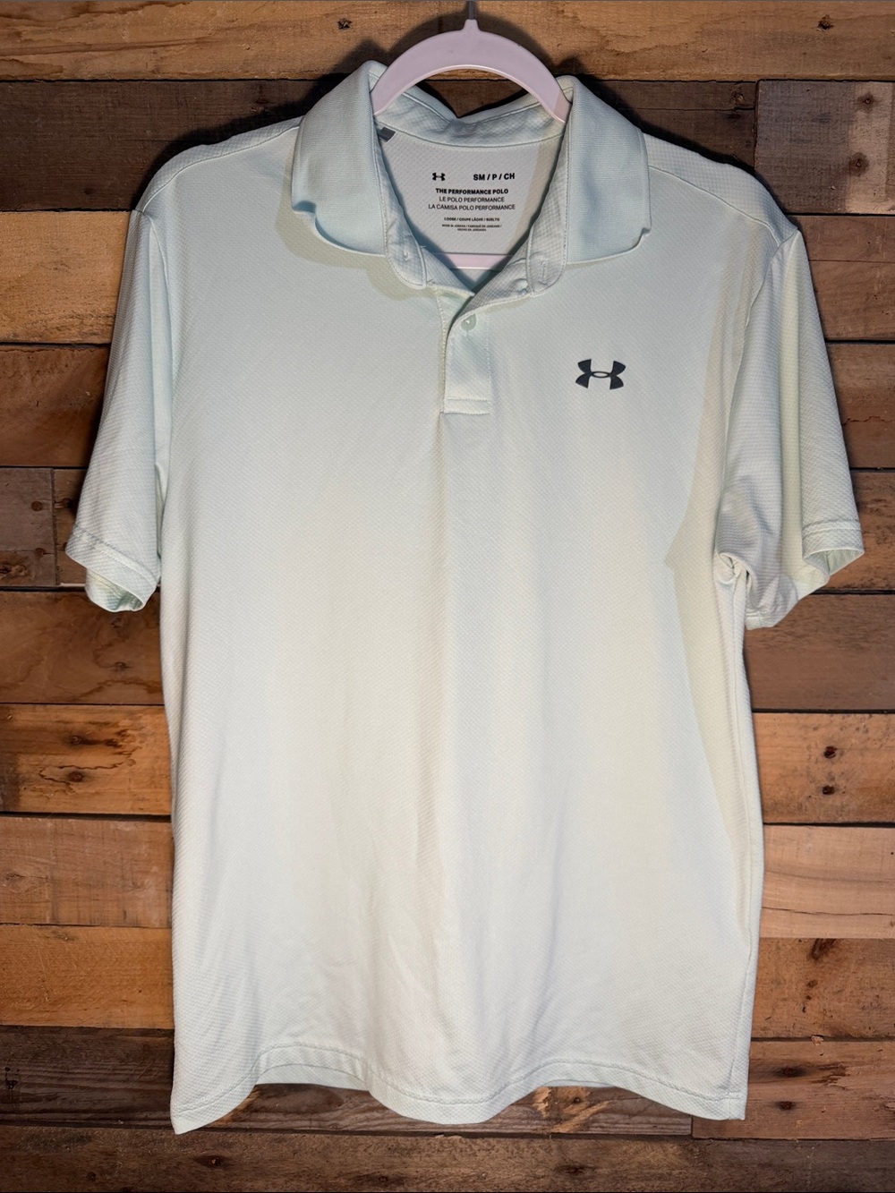 Under Armour Men's Pale Blue Performance Polo with Logo